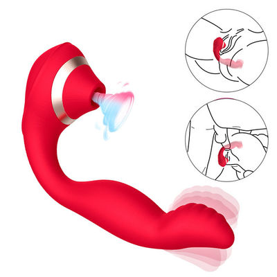 Aspiration imperméable de stimulateur de Clit de 10 fréquences de stimulateur clitoridien rouge de vide